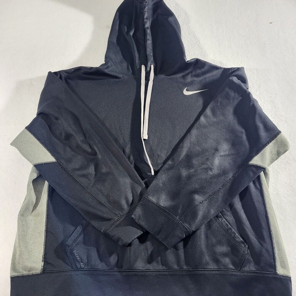Nike Hoodie Men's XL Therma-Fit Hoodie Sweatshirt, black-gray